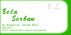 bela serban business card